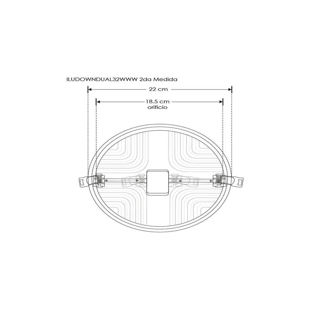LUMINARIO DE TECHO REDONDO LED EMPOTRADO AJUSTABLE (4.9CM-18.5CM) SOBREPONER/TECHO 32W BLANCO 120 DIFUSOR POLICARBONATO 85-265V IP20 ILUMILEDS