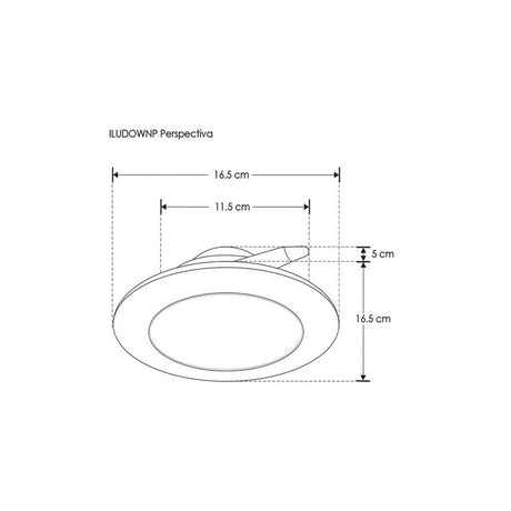 LUMINARIO TECHO LED REDONDO EMPOTRAR  BLANCO 9W 120 85-265V BLANCO CALIDO IP54 ILUMILEDS