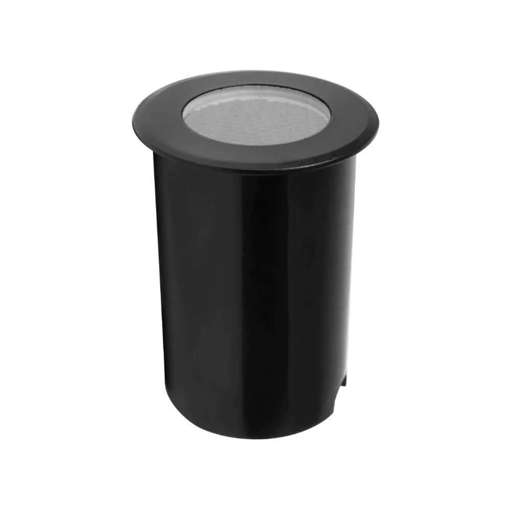 LUMINARIO DE PISO EMPOTRAR REDONDO NEGRO LED 5W BLANCO CALIDO 120 FILTRO  TIPO PANAL INCLUYE HOUSING 85-265V IP65 ILUMILEDS