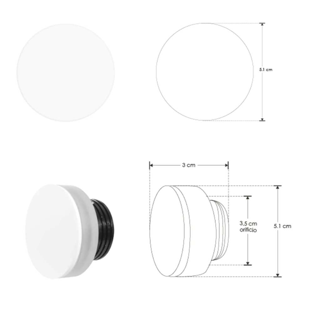 LUMINARIO DE PARED EMPOTRAR REDONDO LED BLANCO 1W BLANCO CALIDO 360 100-265V IP20 ILUMILEDS