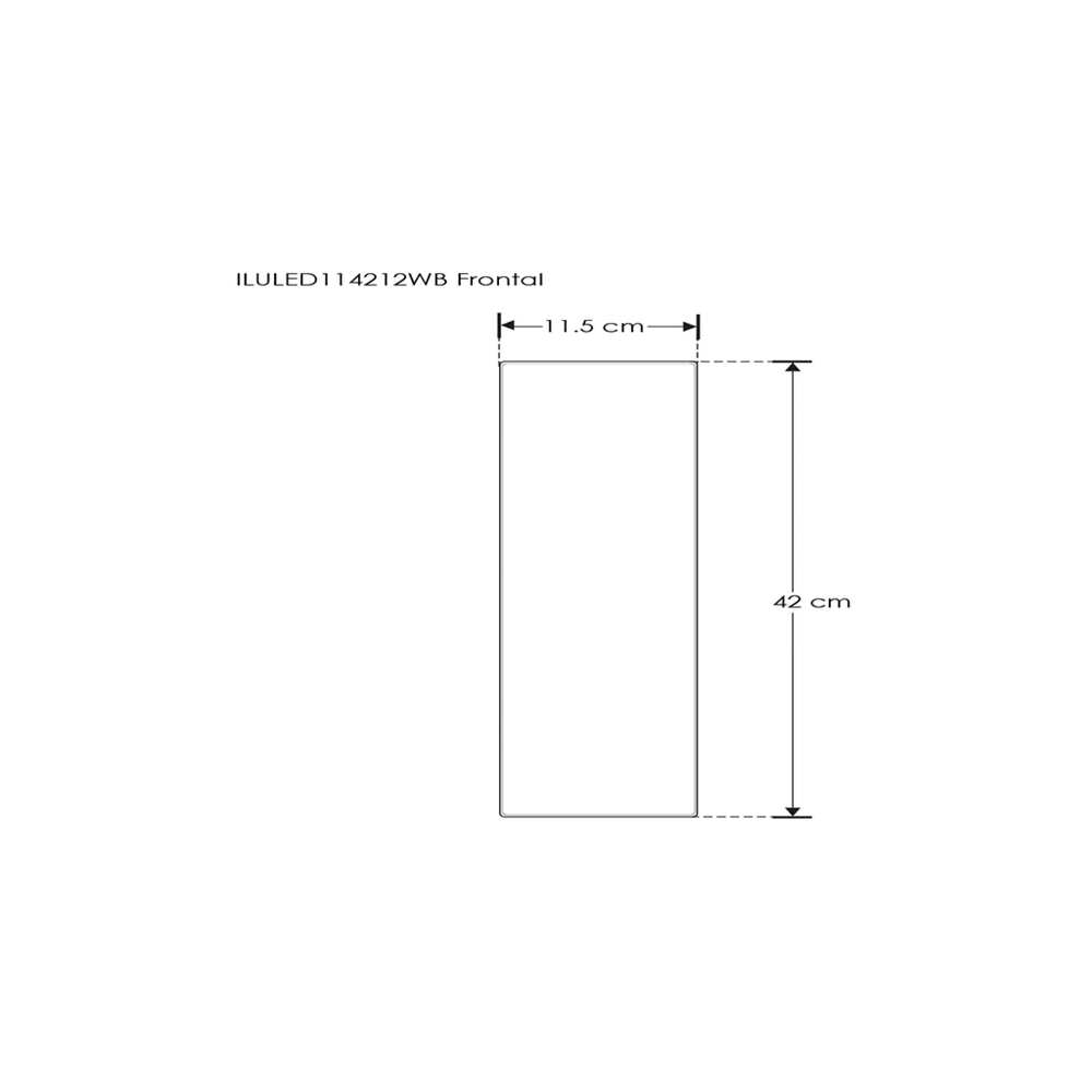 LUMINARIO DE PARED SOBREPONER RECTANGULAR LED NEGRO 12W 2700K SALIDAS DE LUZ LATERALES 100-240V IP65 ILUMILEDS ***HAE2025***