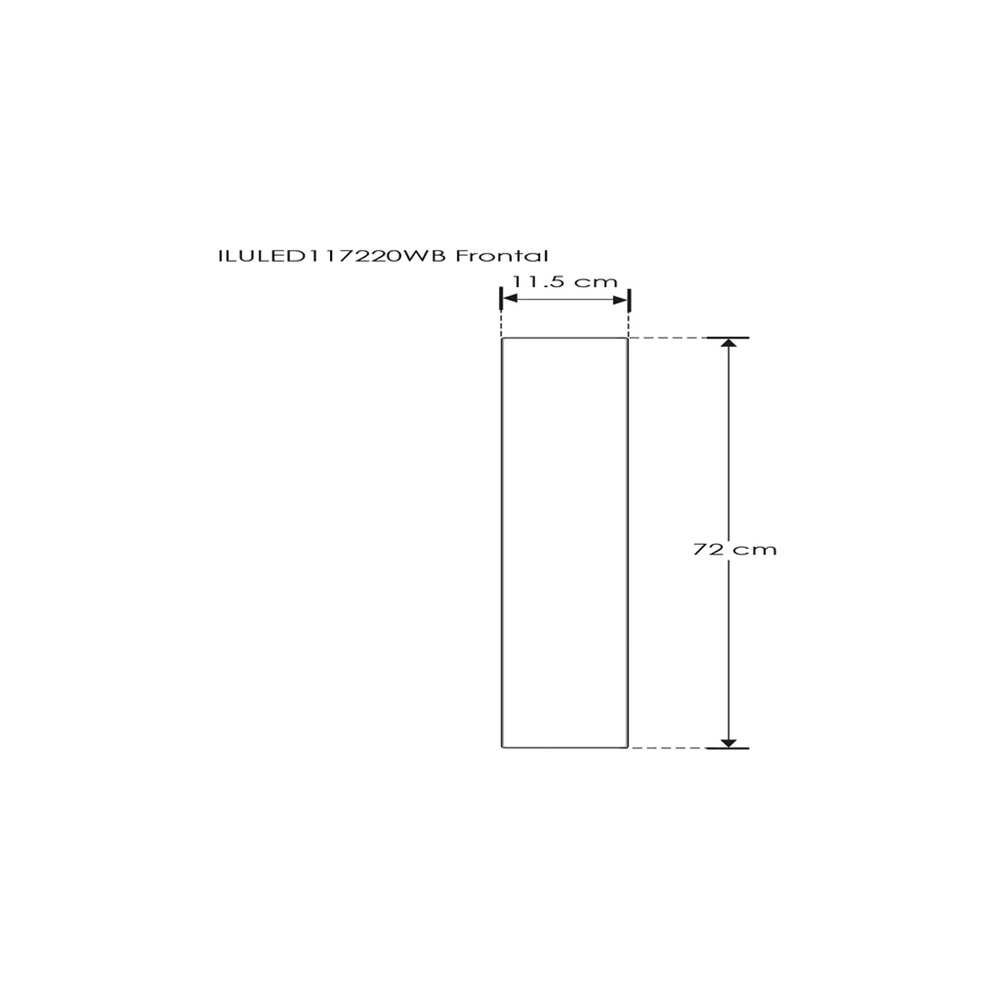 LUMINARIO DE PARED SOBREPONER RECTANGULAR LED NEGRO 2700K 20W  SALIDAS DE LUZ LATERALES 100-240V IP65 ILUMILEDS