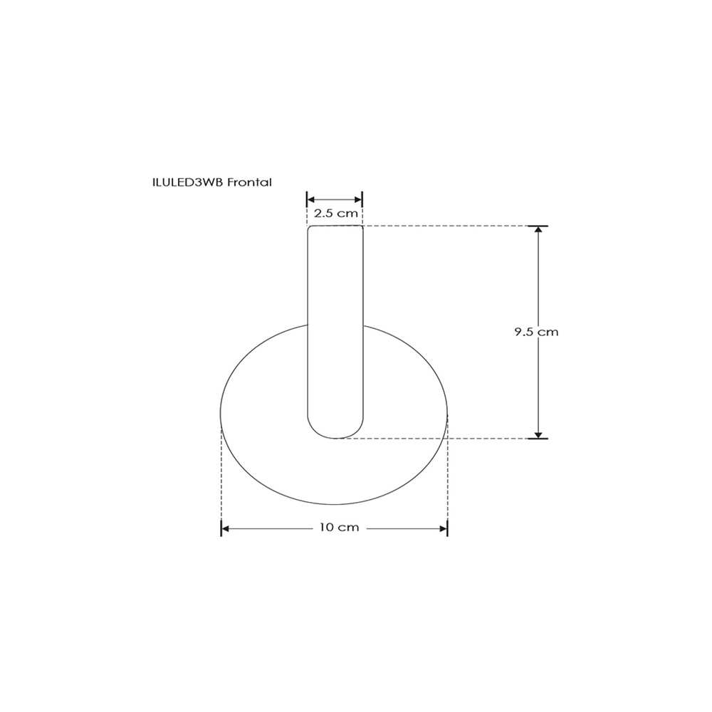 LUMINARIO DE PARED SOBREPONER DIRIGIBLE LED BLANCO 3W BLANCO CALIDO SALIDA DE LUZ DIRECTA 85-265V IP54 ILUMILEDS