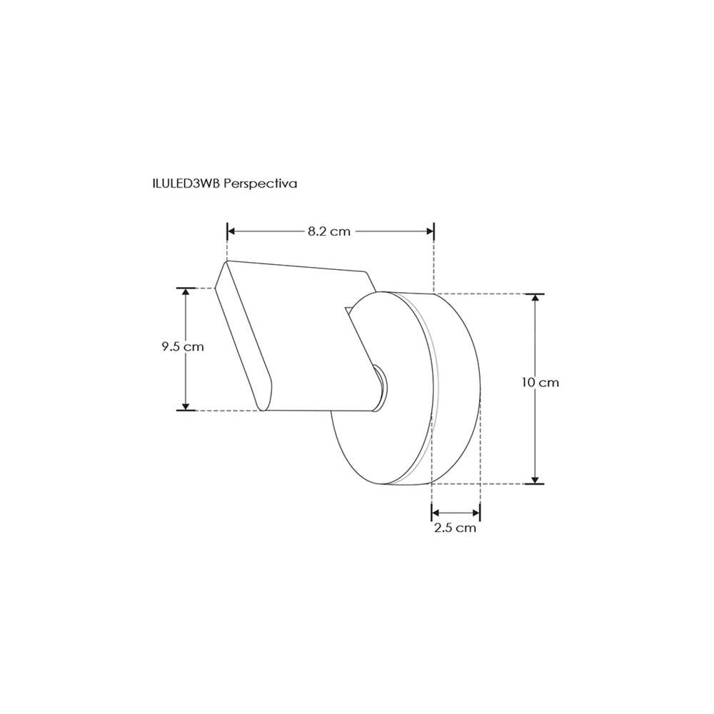 LUMINARIO DE PARED SOBREPONER DIRIGIBLE LED BLANCO 3W BLANCO CALIDO SALIDA DE LUZ DIRECTA 85-265V IP54 ILUMILEDS