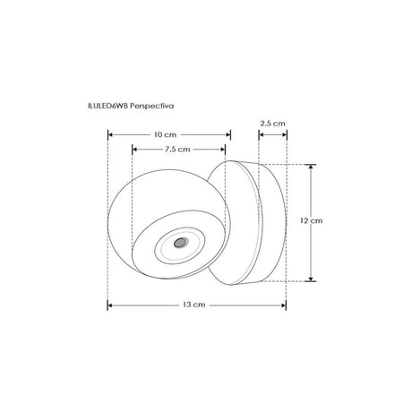 LUMINARIO DE PARED SOBREPONER DIRIGIBLE LED BLANCO 6W BLANCO CALIDO 2 SALIDAS LUZ DIRECTA 85-265V IP54 ILUMILEDS