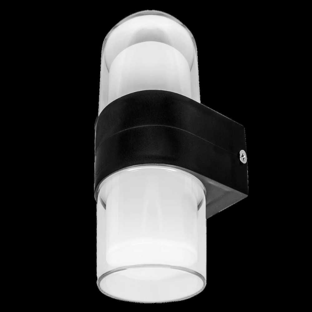 LUMINARIO PARED LED BLANCO CALIDO 10W CILINDRO SALIDA LUZ INDIRECTA SUPERIOR E INFERIOR SOBREPONER NEGRO 100-240VCA IP54SIN