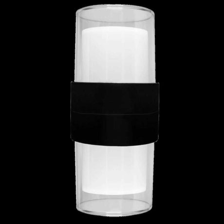 LUMINARIO PARED LED BLANCO CALIDO 10W CILINDRO SALIDA LUZ INDIRECTA SUPERIOR E INFERIOR SOBREPONER NEGRO 100-240VCA IP54SIN