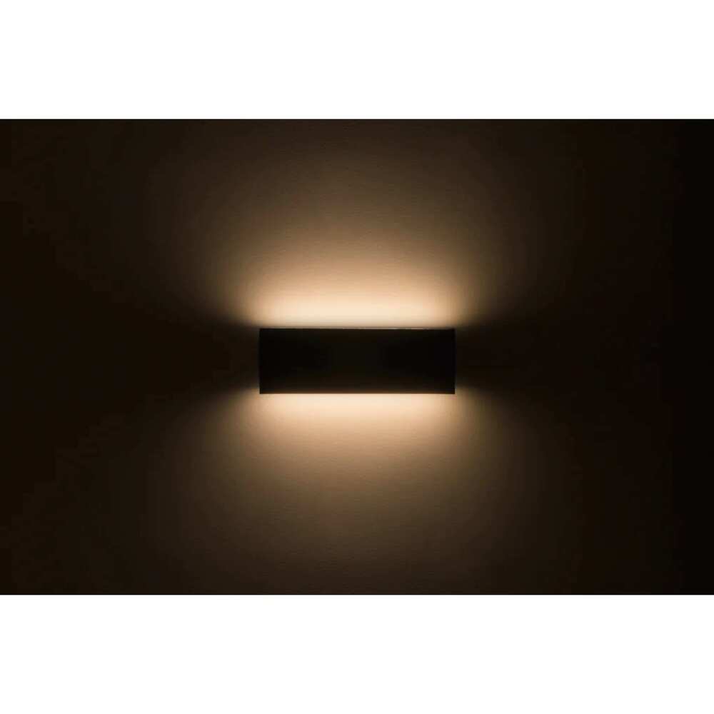 LUMINARIO PARED LED BLANCO CALIDO 8W RECTANGULAR SOBREPONER SALIDAS SUPERIOR E INFERIOR NEGRO 85-265 VCA IP65