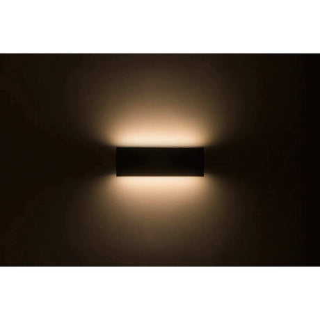 LUMINARIO PARED LED BLANCO CALIDO 8W RECTANGULAR SOBREPONER SALIDAS SUPERIOR E INFERIOR NEGRO 85-265 VCA IP65