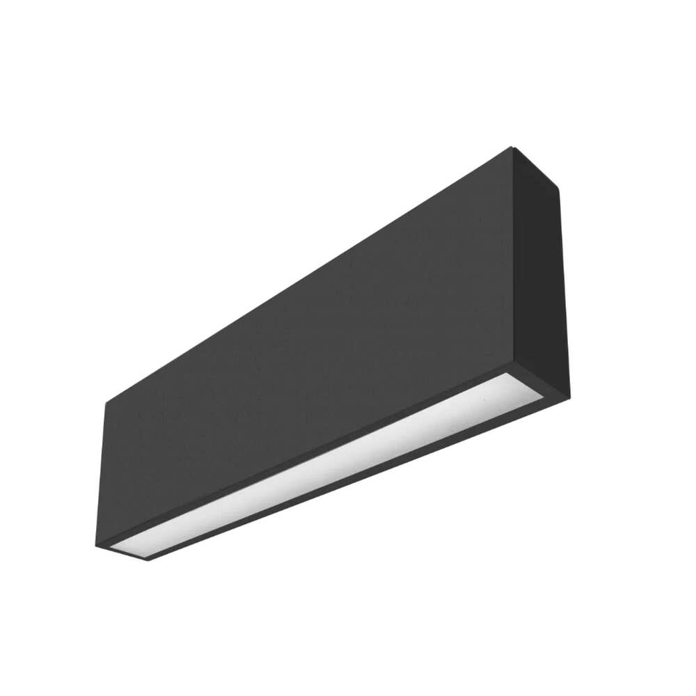ARBOTANTE RECTANGULAR NEGRO LED 12W (2 SALIDAS DE LUZ) IP65 ILUMILEDS