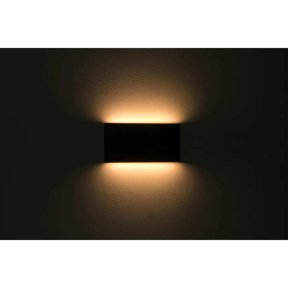 ARBOTANTE RECTANGULAR NEGRO LED 12W (2 SALIDAS DE LUZ) IP65 ILUMILEDS