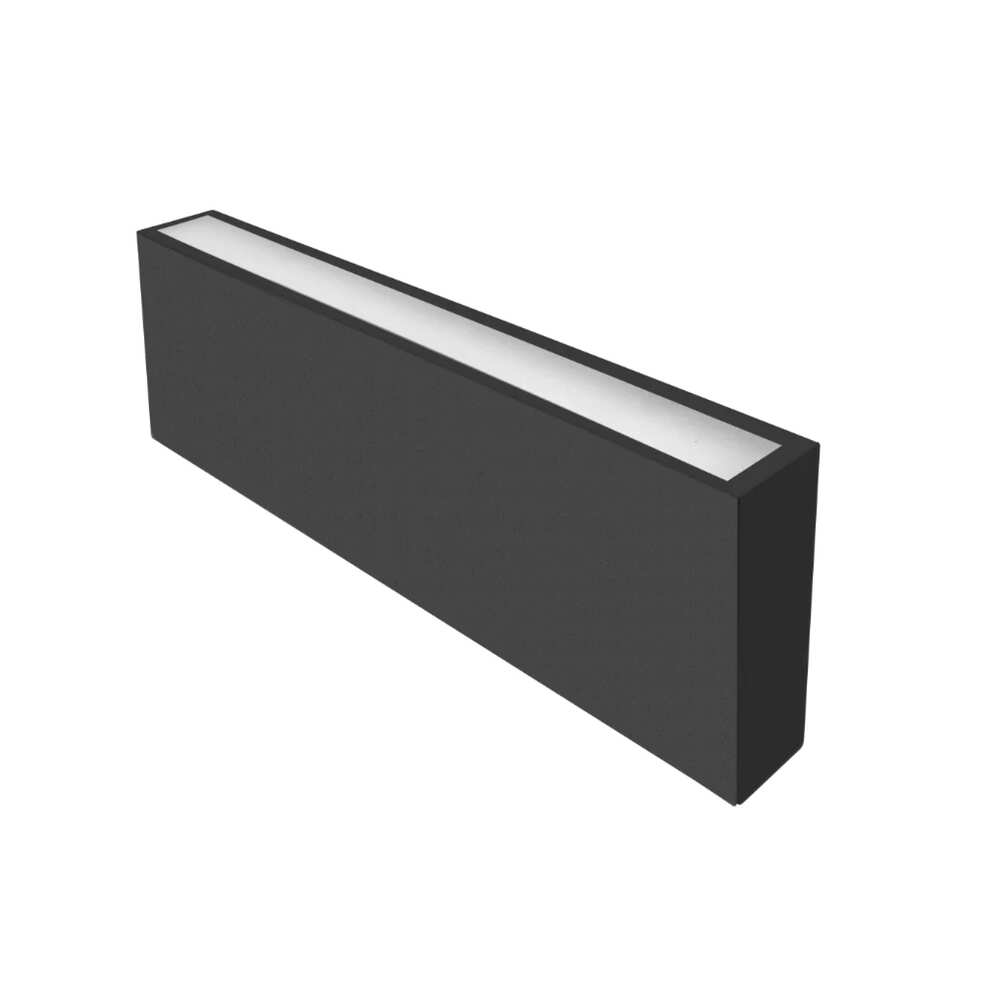 ARBOTANTE RECTANGULAR NEGRO LED 12W (2 SALIDAS DE LUZ) IP65 ILUMILEDS