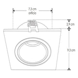 DIFUSOR PARA LAMPARA TIPO DICROICA MR16  GU10 O MODULO DE LED CUADRADO DIRIGIBLE POLICARBONATO NEGRO INCLUYE CONECTOR MR16 ILUMILEDS