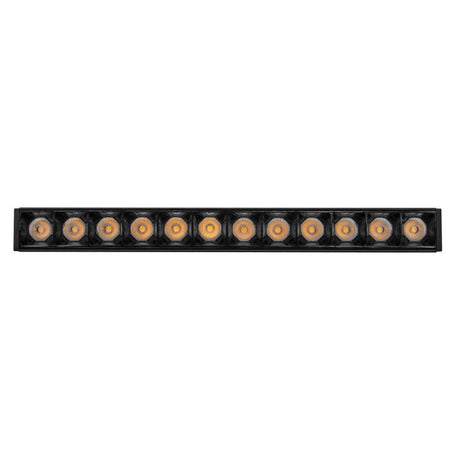 LUM P/RIEL MAGNETICO LED NEGRO TIPO RASTER DIRIGIBLE 12W 24G 48V IP20 ILUMILEDS