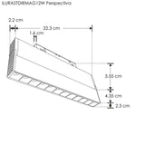 LUM P/RIEL MAGNETICO LED NEGRO TIPO RASTER DIRIGIBLE 12W 24G 48V IP20 ILUMILEDS