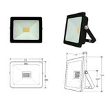 REFLECTOR LED RECTANGULAR PLANO SOBREPONER DIRIGIBLE  100W 120 BLANCO CRISTAL TEMPLADO B 100-240V IP65 ILUMILEDS
