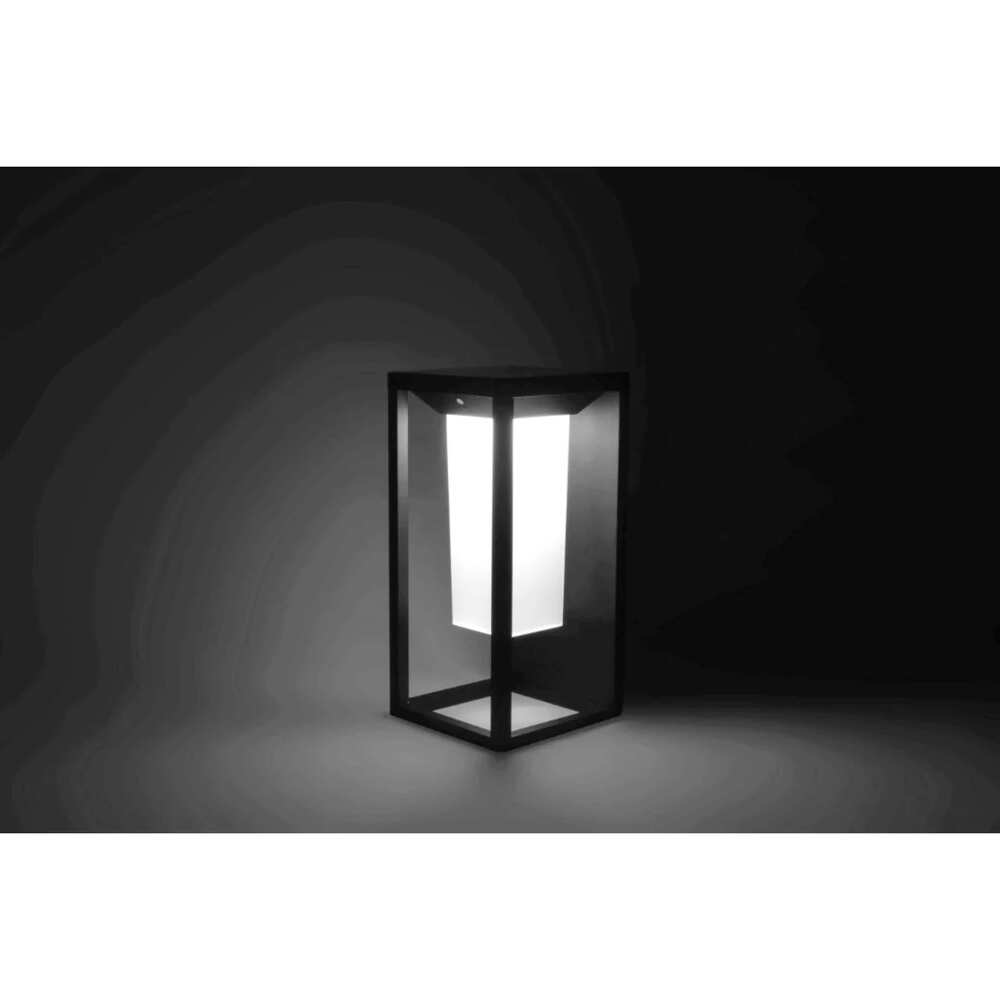 LUMINARIO SOLAR PARED SOPREPONER CUBO LED NEGRO 3W BLANCO CALIDO 120C/SENSOR HUMANO Y OBSCURIDAD IP65 ILUMILEDS ***HAE2025***