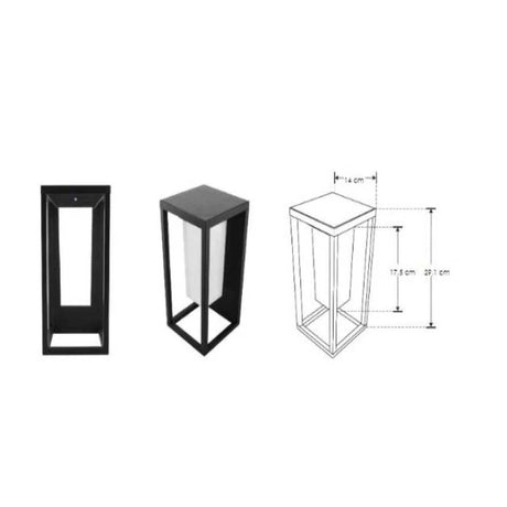 LUMINARIO SOLAR PARED SOPREPONER CUBO LED NEGRO 3W BLANCO CALIDO 120C/SENSOR HUMANO Y OBSCURIDAD IP65 ILUMILEDS ***HAE2025***