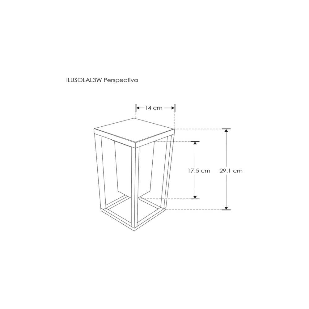 LUMINARIO SOLAR PARED SOPREPONER CUBO LED NEGRO 3W BLANCO CALIDO 120C/SENSOR HUMANO Y OBSCURIDAD IP65 ILUMILEDS ***HAE2025***