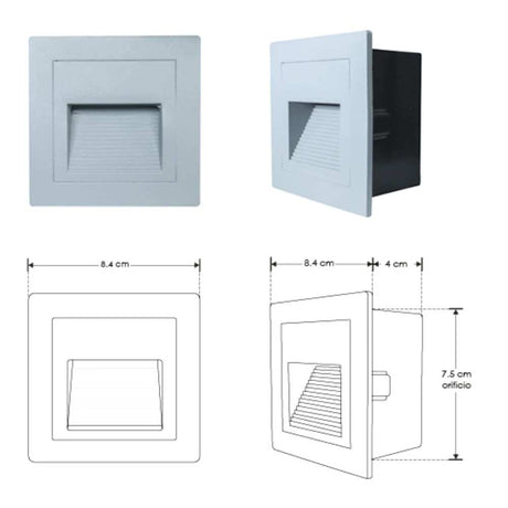 LUM.EMP.PARED LED BCALIDO 2W 85-265IP54 ILUMILEDS