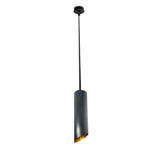 LUMINARIO TUBULAR SUSPENDER NEGRO/DORADO P/GU10 MAX 50W 120 6CM DIAM * 30CM ALTO 1M CABLE IP20 ILUMILEDS