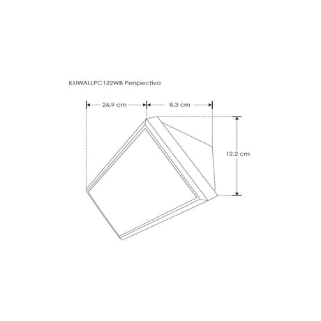 LUMINARIO DE PARED SOBREPONER CUBO LED  NEGRO 12W BLANCO CALIDO SALIDA LUZ DIRECTA 85-265V IP65 ILUMILEDS***T.E. ABRIL 2024***
