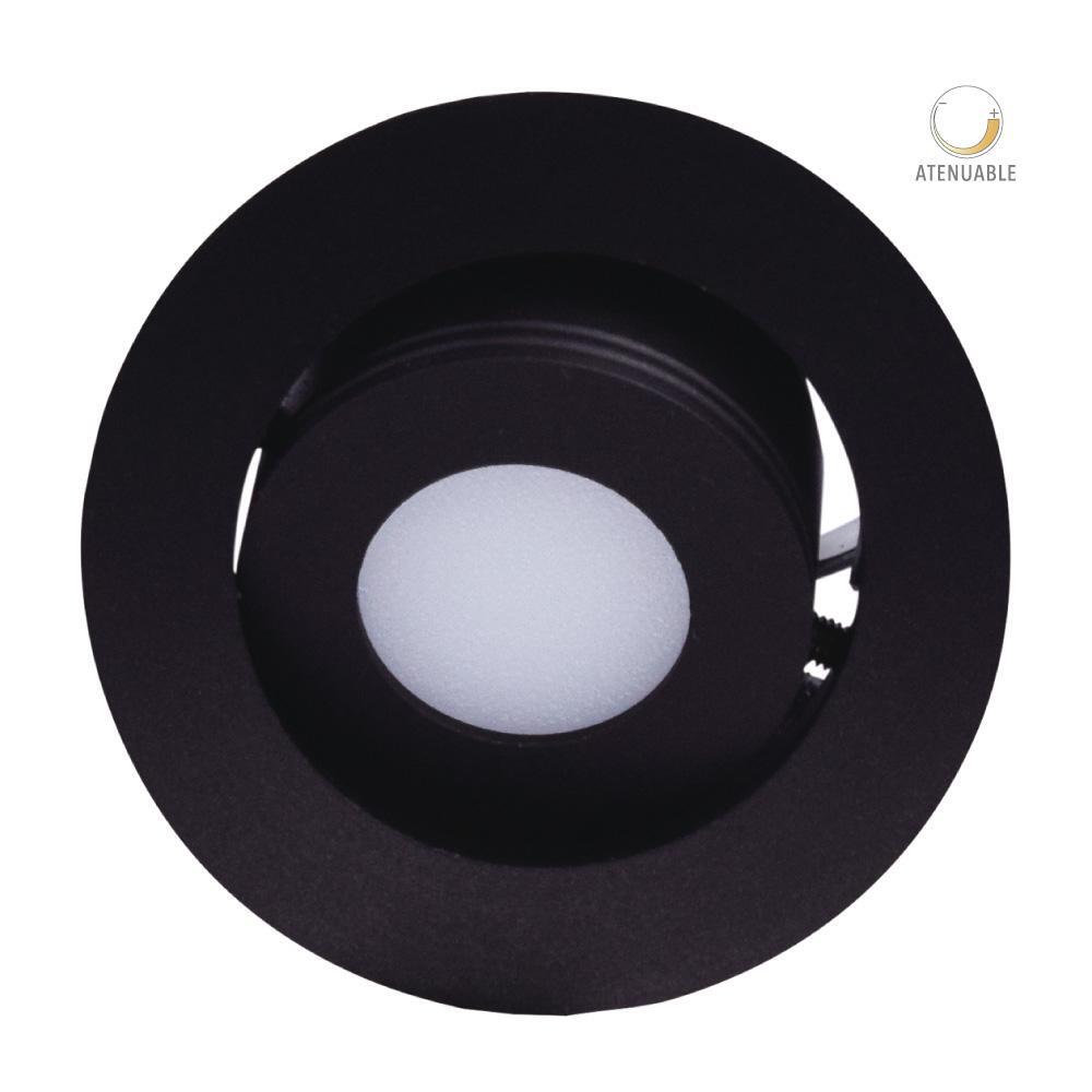 KIT DE 5 PIEZAS DE LÁMPARA DE INTERIOR EMPOTRABLE LED IOTA TECNOLITE ATENUABLE 3W LUZ SUAVE CÁLIDA NEGRO