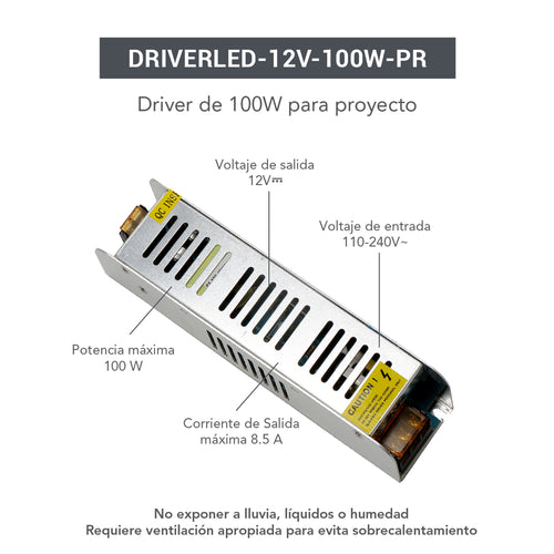 KIT DE 3 DRIVERS LED DE 100W 12V  PARA TIRAS FLEXIBLES TECNOLITE