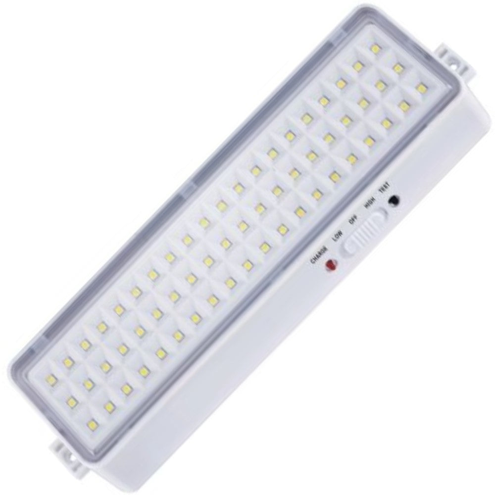 KIT DE 2 LAMPARAS DE EMERGENCIA DE 90 LEDS 7.2W  44cm x 7cm x 42cm COLOR BLANCO TECNOLITE