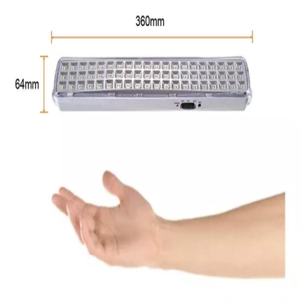 KIT DE 2 LAMPARAS DE EMERGENCIA DE 90 LEDS 7.2W  44cm x 7cm x 42cm COLOR BLANCO TECNOLITE