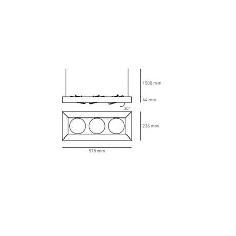 LUMINARIO ALPHA SUSPENDIDO III LED BLANCO *** NO INCLUYE LAMPARA *** ELECTROMAG