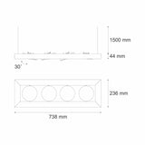 LUMINARIO ALPHA SUSPENDIDO IV L LED BLANCO *** NO INCLUYE LAMPARA *** ELECTROMAG