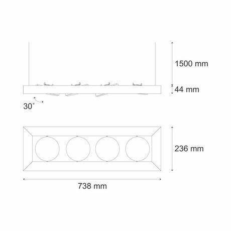 LUMINARIO ALPHA SUSPENDIDO IV L LED BLANCO *** NO INCLUYE LAMPARA *** ELECTROMAG
