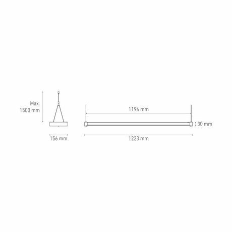 LUMINARIO LED SUSPENDIDO TRECK 1200 60W/100-240V. NEGRO 4000K LUZ NEUTRA ELECTROMAG