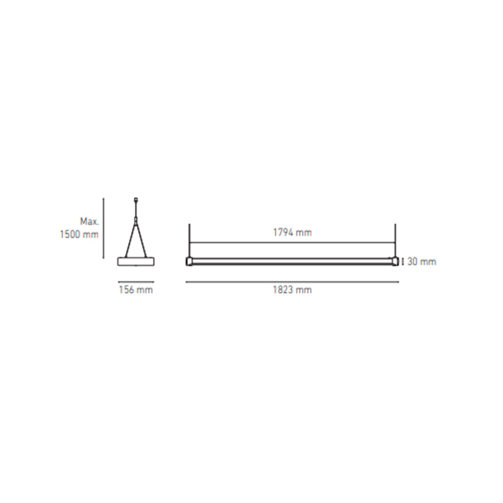 LUMINARIO LED SUSPENDIDO TRECK 1800 90W/100-240V. BLANCO 4000K LUZ NEUTRA ELECTROMAG