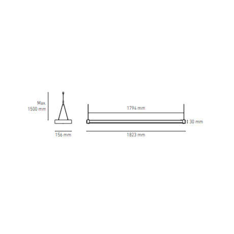 LUMINARIO LED SUSPENDIDO TRECK 1800 90W/100-240V. BLANCO 4000K LUZ NEUTRA ELECTROMAG