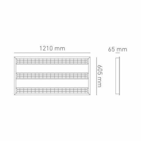 LUMINARIA KROMOS LED 60X120 T5 100-240V. BFP LUZ FRIA 4000K. BLANCO ELECTROMAG