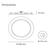 LUMINARIO LED DOWNLIGHT LUNA FLAT RD 13 STD 13W/100-305V. BLANCO 6000K LUZ DE DIA ELECTROMAG