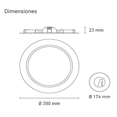 LUMINARIO LED DOWNLIGHT LUNA FLAT RD 13 STD 13W/100-305V. BLANCO 6000K LUZ DE DIA ELECTROMAG
