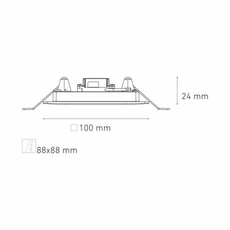 LUMINARIO LED DOWNLIGHT LUNA FLAT SQ 6 STD 6W/100-305V. BLANCO 3000K LUZ CALIDA ELECTROMAG