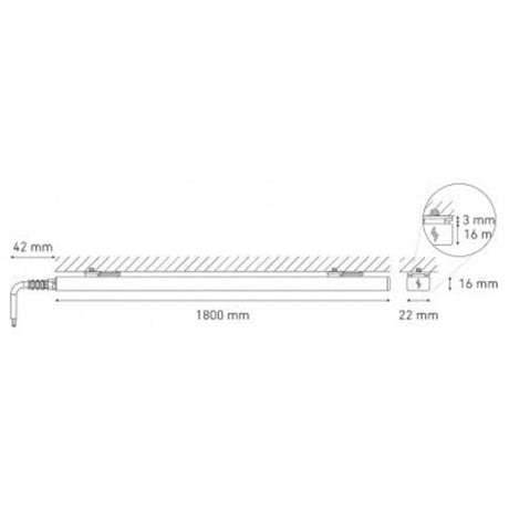 LUMINARIO LED SERIE III BL FLAT 35W/100-140V. 1800MM. BLANCO 4000K LUZ NEUTRA ELECTROMAG