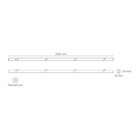 LUMINARIO LINEAL LED EMPOTRAR BL U 2400 50W/100-305V. BLANCO 4000K LUZ NEUTRA ELECTROMAG