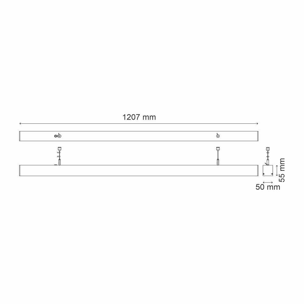 LUMINARIO LINEAL LED SUSPENDER BL U 1200 25W/100-305V. BLANCO 3000K LUZ CALIDA ELECTROMAG