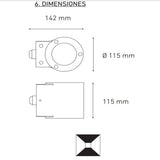 LUMINARIA W2 LED 15W/100-305V. BFP 55/55 LUZ CALIDA 2700K BLANCO ELECTROMAG
