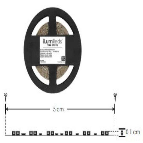 TIRA EXTRAPLANA LED 2216 240 LEDS POR METRO ATENUACION PWM 1800-3500K 21.2W POR METRO 120 CON AUTOADHESIVO 3M CRI90 DOBLE CARA 24V IP20 ILUMILEDS ***REQUIERE FUENTE TIPO CP O FP***