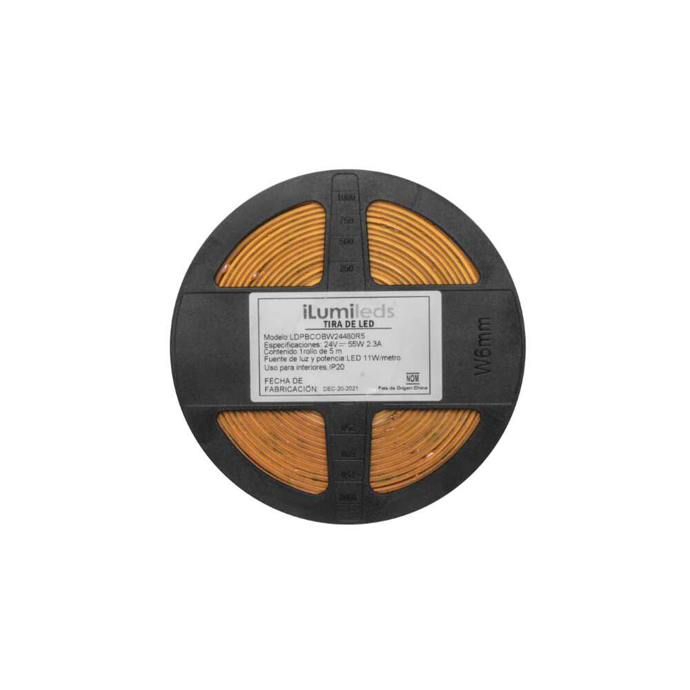 TIRA EXTRAPLANA LED 11W X MT 6000K 5M 512 LEDS X MT 120G IP20 ILUMILEDS