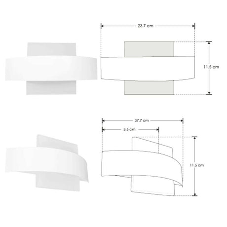 LUMINARIO SOBREPONER PARED 5W/85-265V. ACERO ACRILICO BLANCO IP20