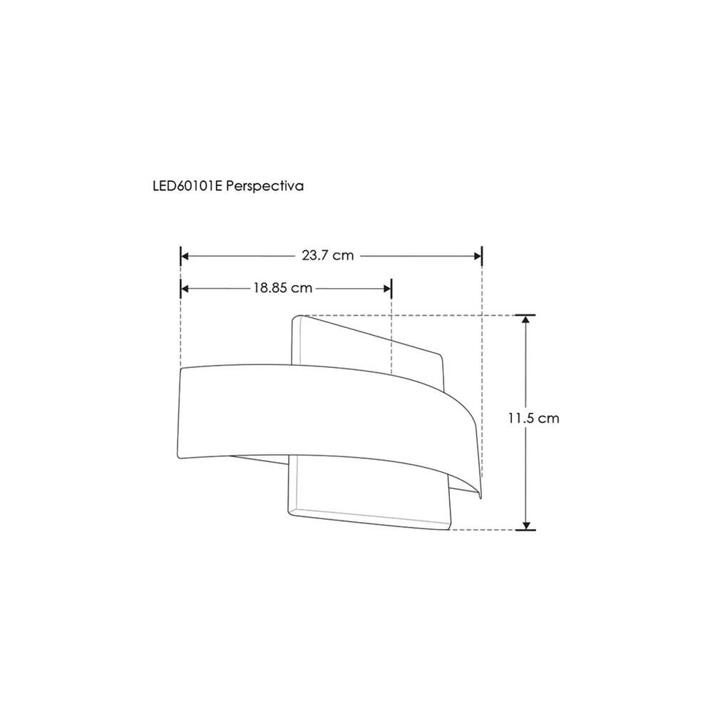 LUMINARIO SOBREPONER PARED 5W/85-265V. ACERO ACRILICO BLANCO IP20