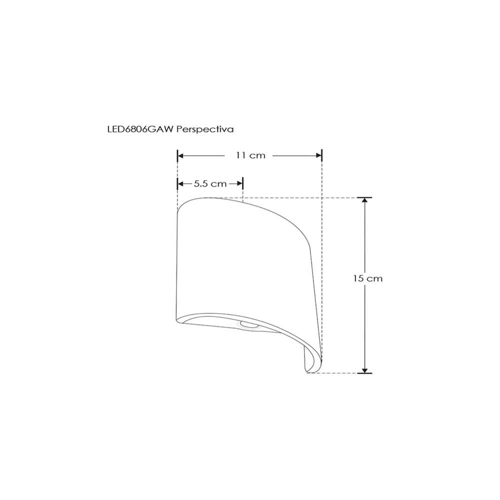 ARBOTANTE RECTANGULAR BLANCO 6W DOBLE LUZ IP54 BLANCO CALIDO ILUMILEDS