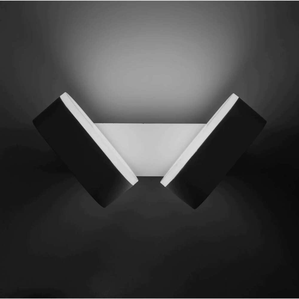 LUMINARIO DE PARED SOBREPONER LED BLANCO 12W BLANCO CALIDO SIMETRICO DOS SALIDAS DE LUZ INDIRECTA ROTATIVO AJUSTABLE 100-240V IP54 ILUMILEDS